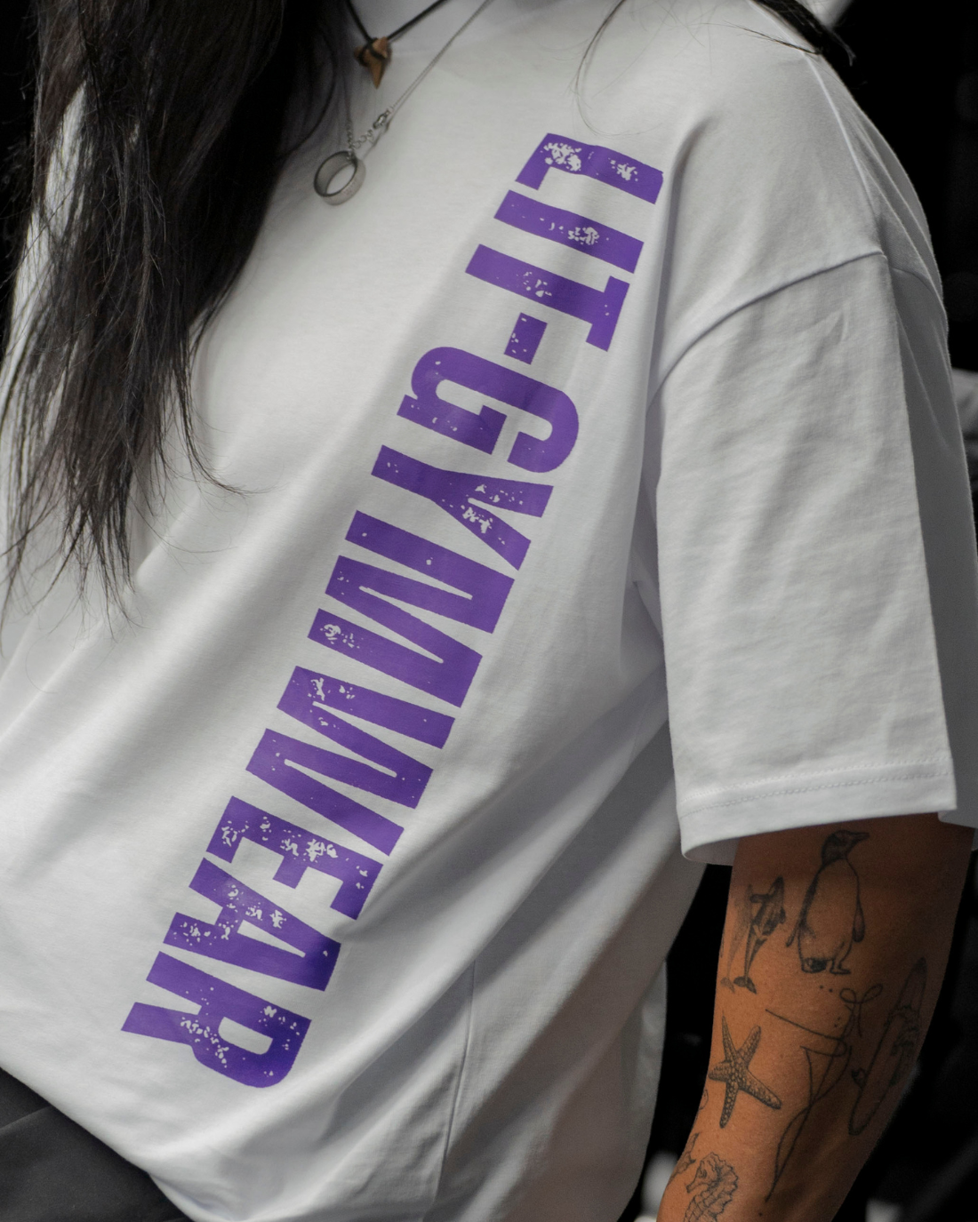 Frost White / Violet Oversize Tee
